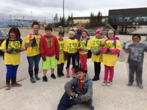 Students from Churchill Manitoba cleaning up their streets!